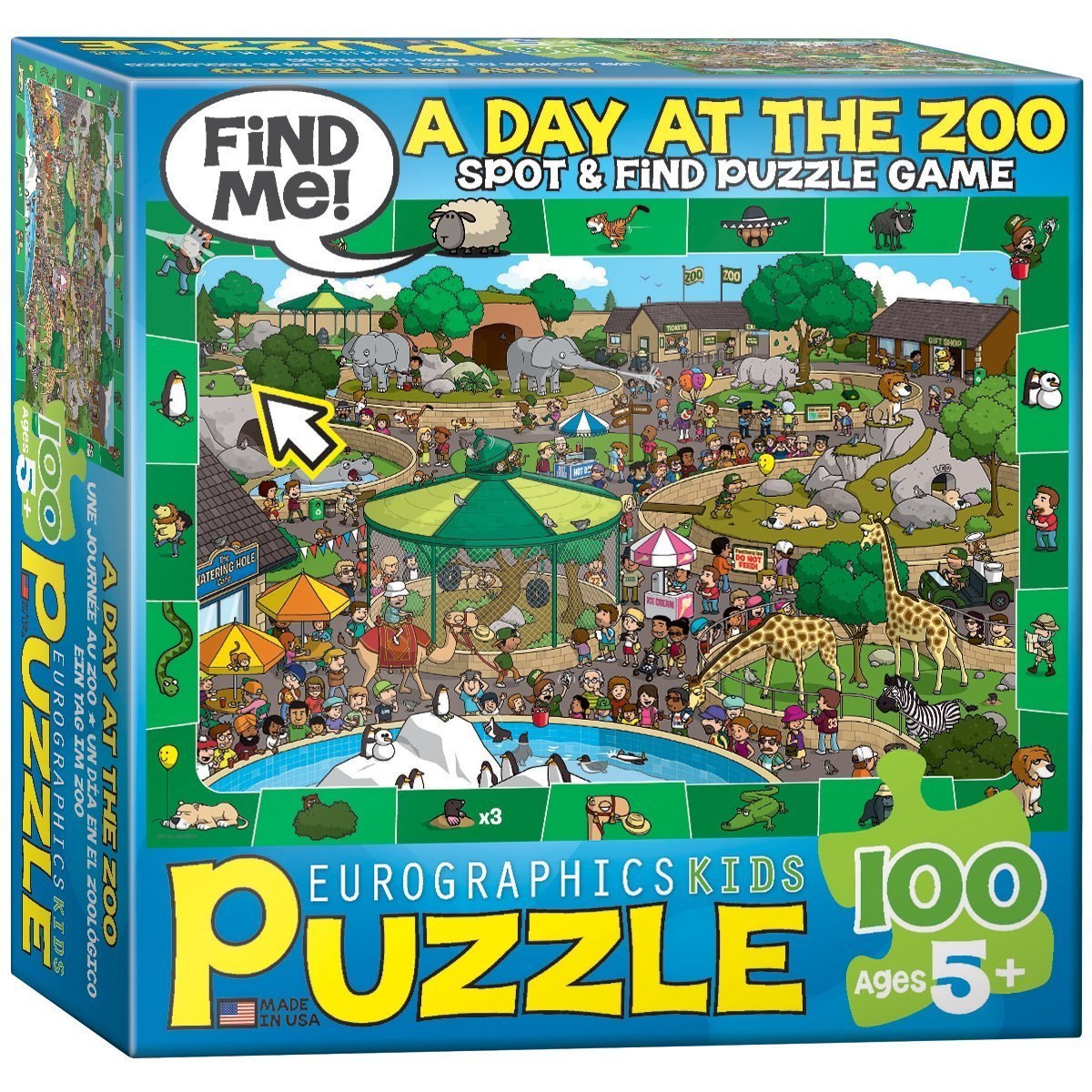 A Day in the Zoo - 100pc Jigsaw Puzzle by Eurographics  			  					NEW - image 1