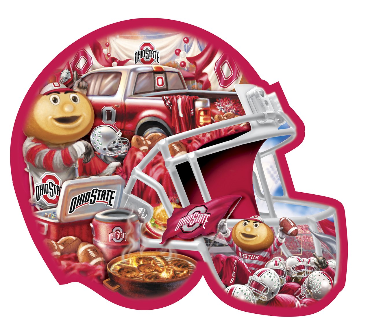 Ohio State Helmet - 500pc Shaped Jigsaw Puzzle by Masterpieces  			  					NEW