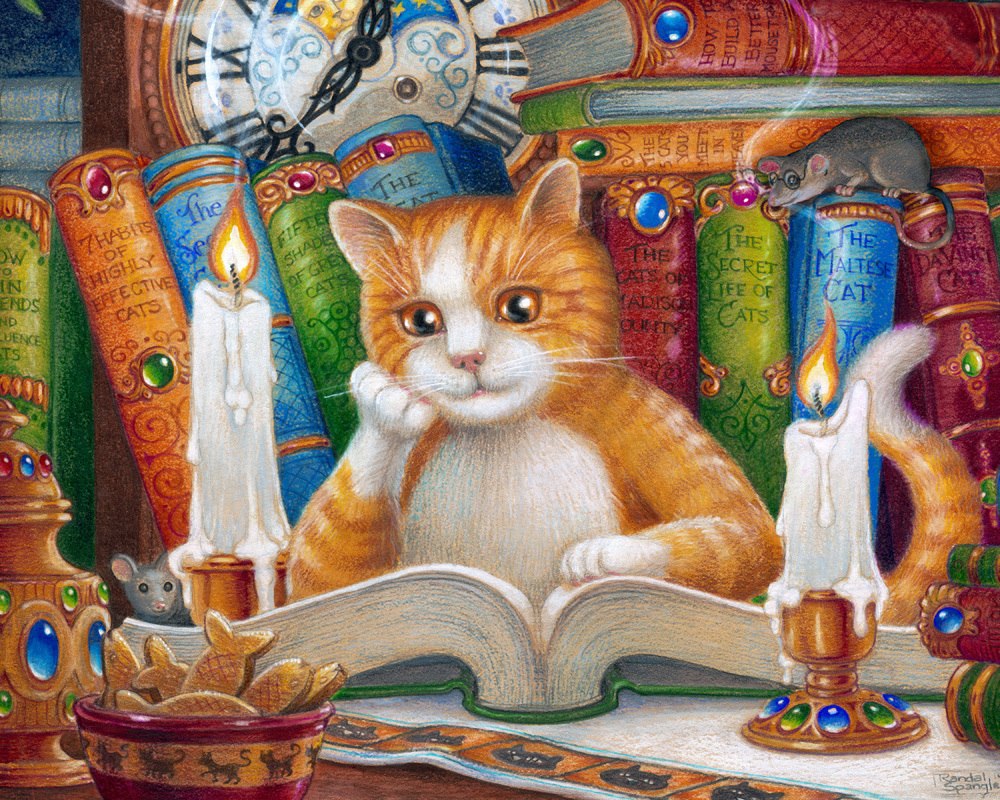 The Literate Cat - 1000pc Jigsaw Puzzle by Vermont Christmas Company