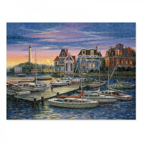 Harbor at Sunset - 500pc Jigsaw Puzzle by Wellspring  			  					NEW - image 2