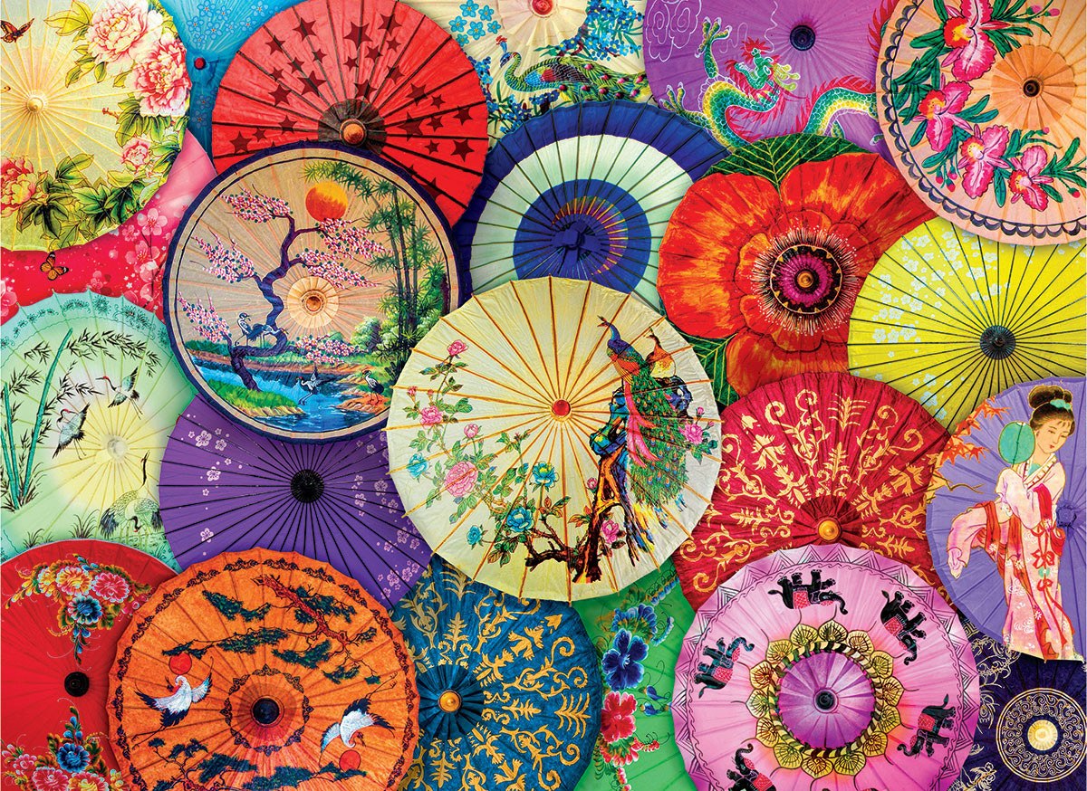 Asian Oil-Paper Umbrellas - 1000pc Jigsaw Puzzle by Eurographics  			  					NEW