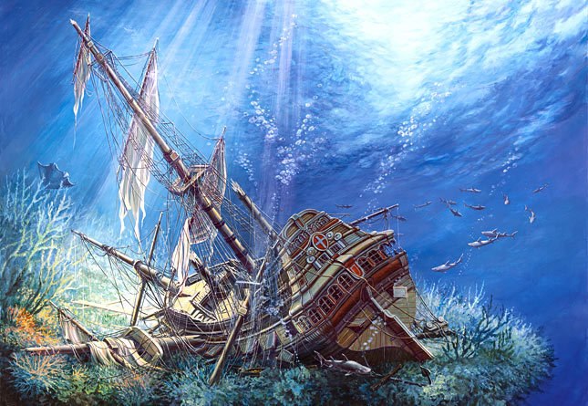 Sunk Galleon - 2000pc Jigsaw Puzzle by Castorland
