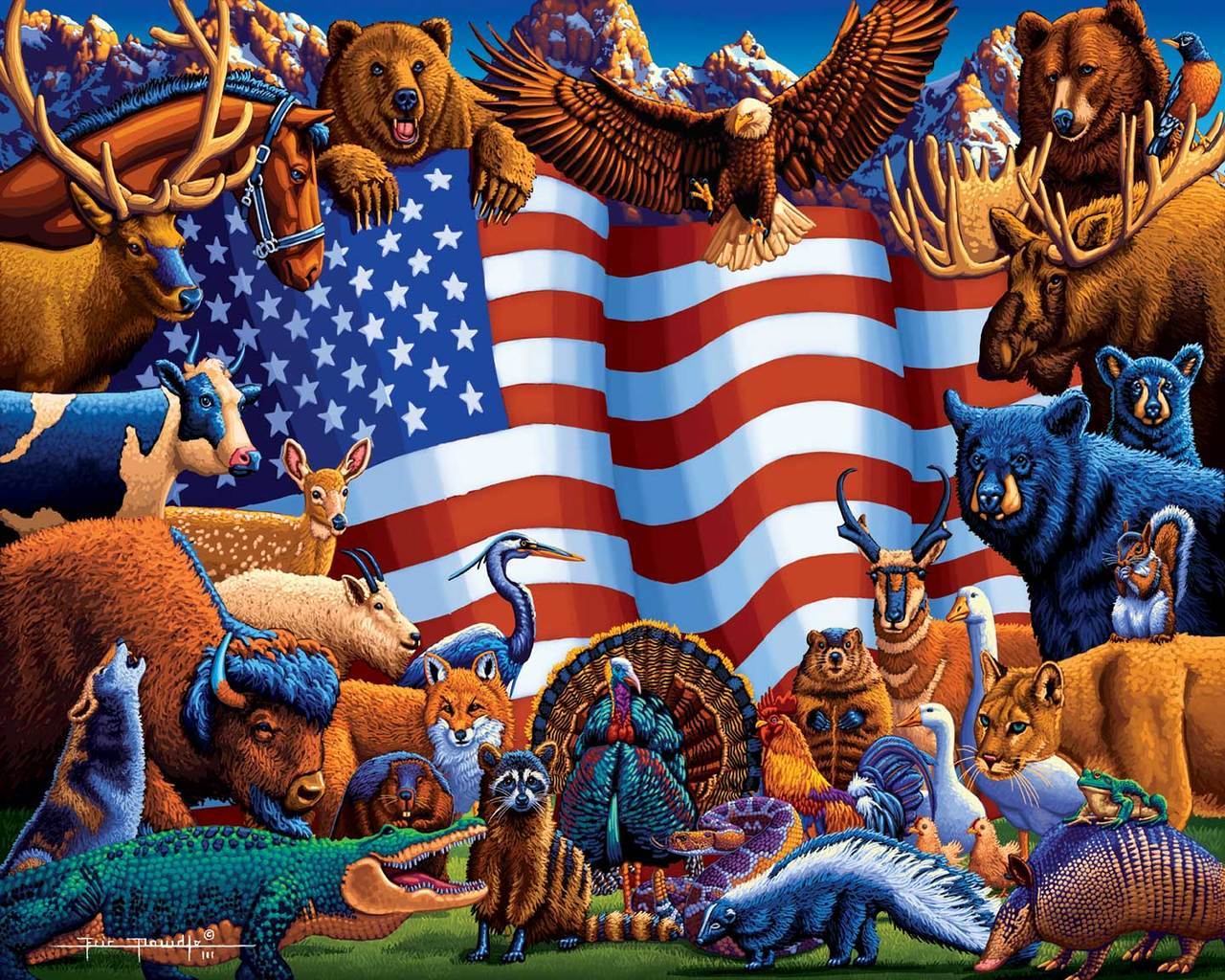 Animals of America - 500pc Jigsaw Puzzle by Dowdle  			  					NEW