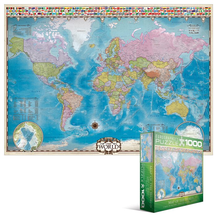 Eurographics Map of the World - 2000pc Jigsaw Puzzle by Eurographics