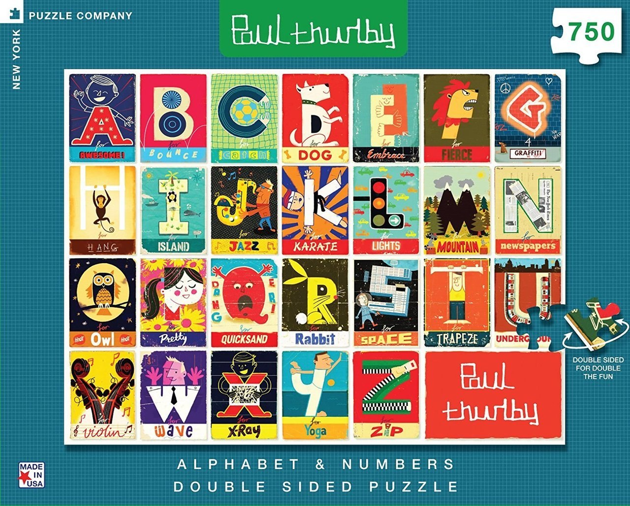 Alphabet/Numbers Double Sided - 750pc Jigsaw Puzzle by New York Puzzle Co. - image 1