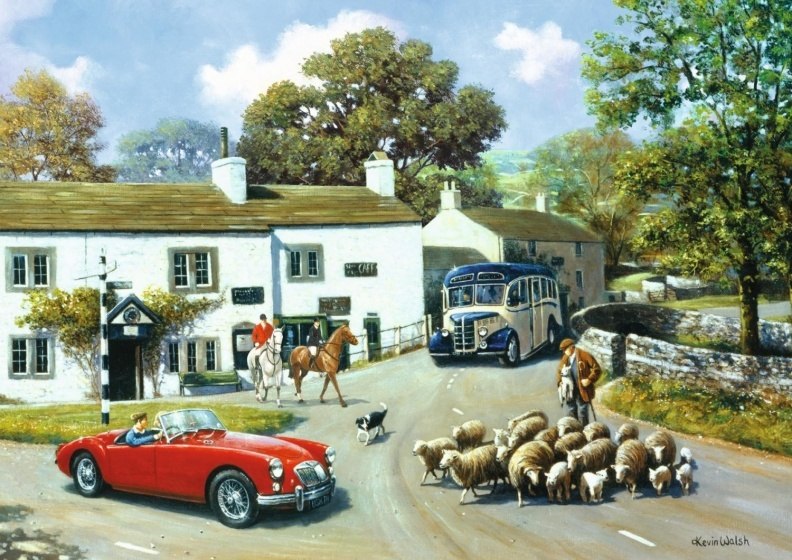 Driving in the Dales - 2 x 500pc Jigsaw Puzzle By Falcon  			  					NEW - image 1