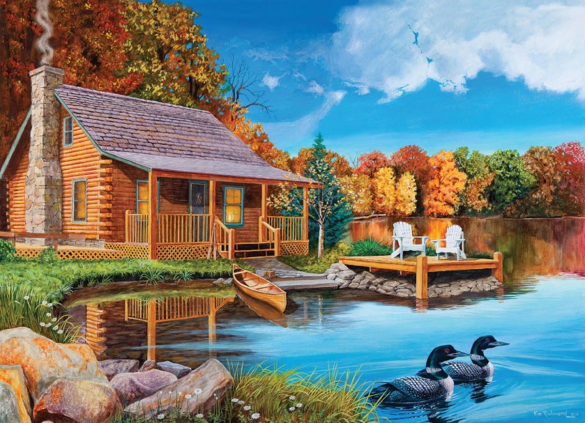Autumn Cabin - 1000pc Jigsaw Puzzle By Jack Pine