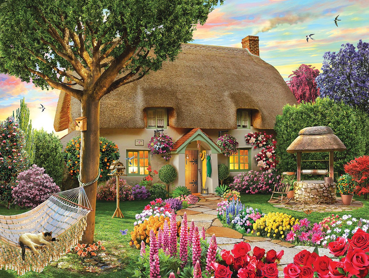 Thatched Cottage - 300pc Jigsaw Puzzle by Sunsout