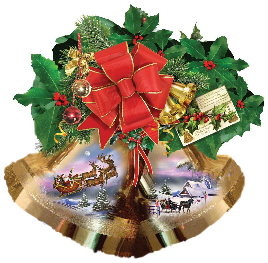 Christmas Bells - 750pc Shape Jigsaw Puzzle by SunsOut