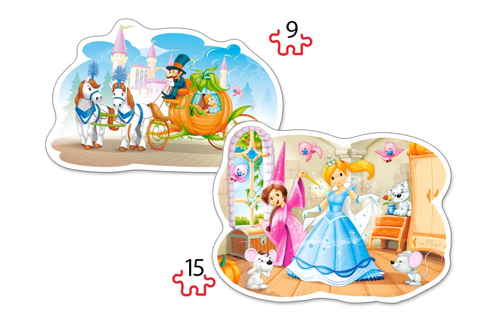 Cinderella - 2 x 9pc Jigsaw Puzzle By Castorland