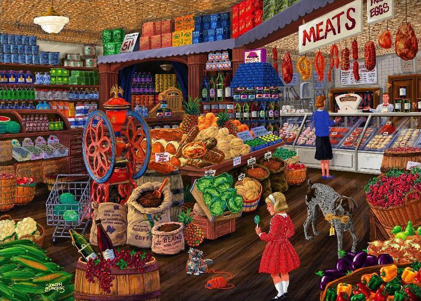 Love to Shop: The Grocery Store - 1000pc Jigsaw Puzzle by Holdson  			  					NEW