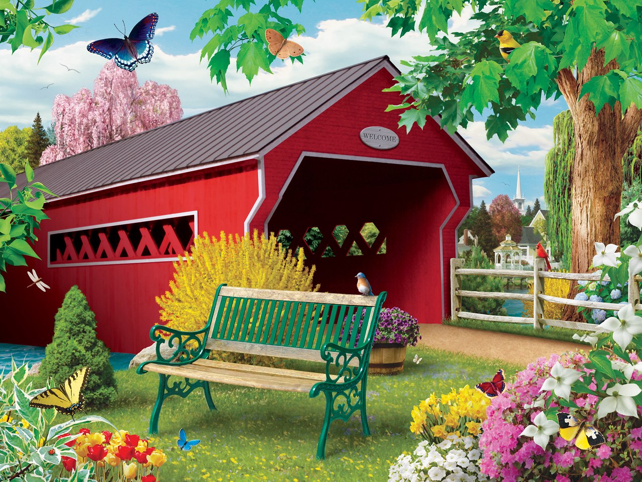 Springtime - 750pc Jigsaw Puzzle by Masterpieces  			  					NEW - image main