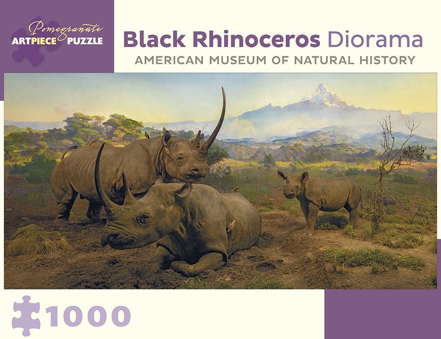 Black Rhinoceros Diorama - 1000pc Jigsaw Puzzle by Pomegranate  			  					NEW - image 1