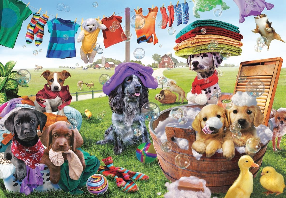 Puppies Playing - 260pc Jigsaw Puzzle by Anatolian