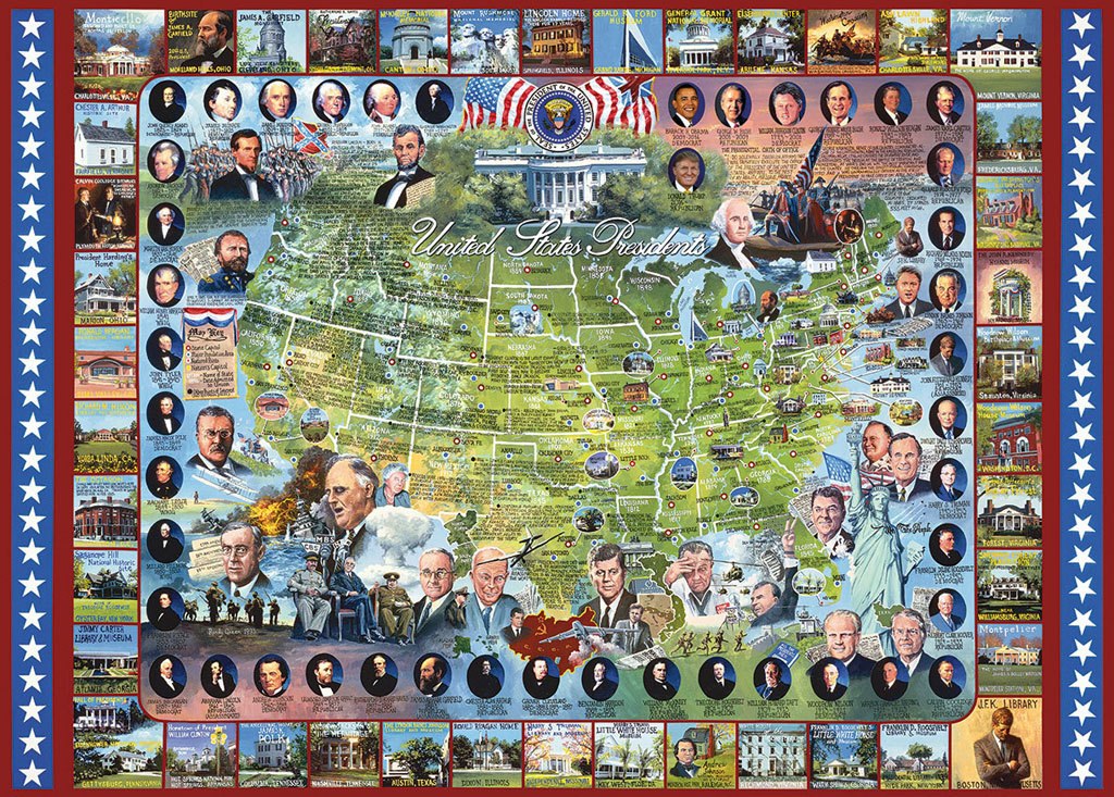 United States Presidents - 1000pc Jigsaw Puzzle By White Mountain