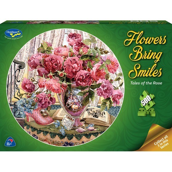 Flowers Bring Smiles: Tales (Light Pink) - 500pc Jigsaw Puzzle by Holdson  			  					NEW - image 1