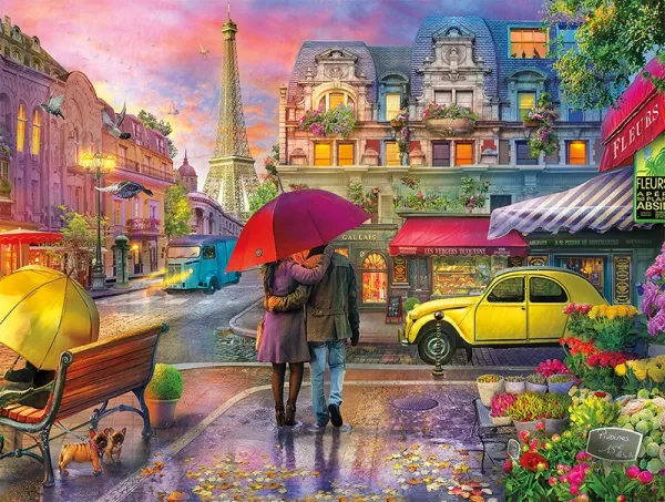 Cities In Color: Raining in Paris - 750pc Jigsaw Puzzle by Buffalo Games