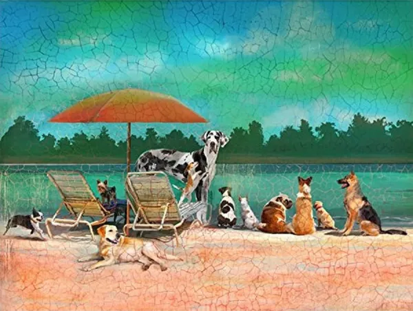 Dog Day at the Beach - 500pc Jigsaw Puzzle by Wellspring