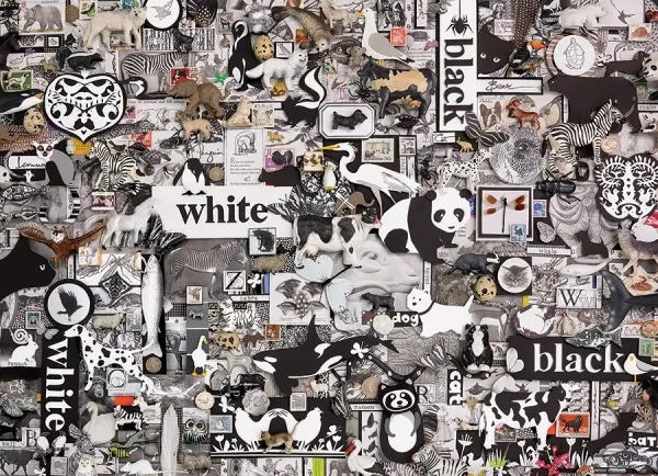 Rainbow Project: Black and White Animals - 1000pc Jigsaw Puzzle by Cobble Hill