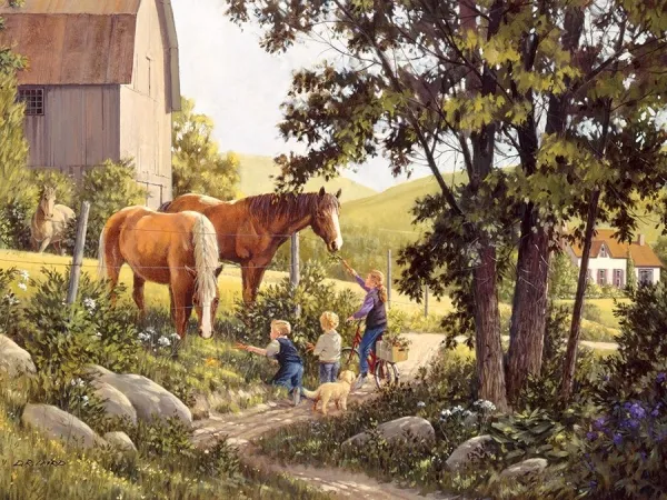 Summer Horses (new) - 500pc Jigsaw Puzzle By Cobble Hill