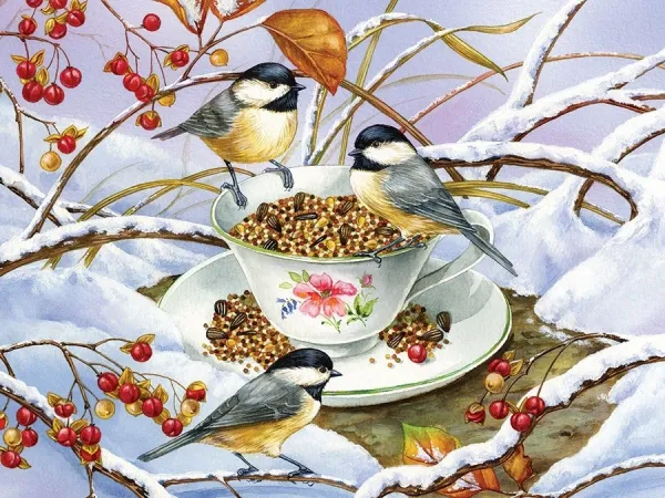 Chickadee Tea - 275pc Easy Handling Puzzle by Cobble Hill