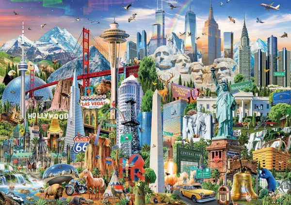 North America Landmarks - 1500pc Jigsaw Puzzle by Educa
