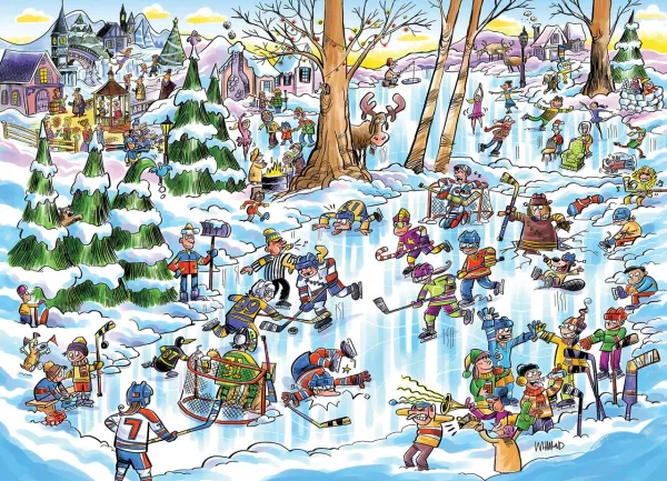 DoodleTown: Hockey Town - 1000pc Jigsaw Puzzle by Cobble Hill