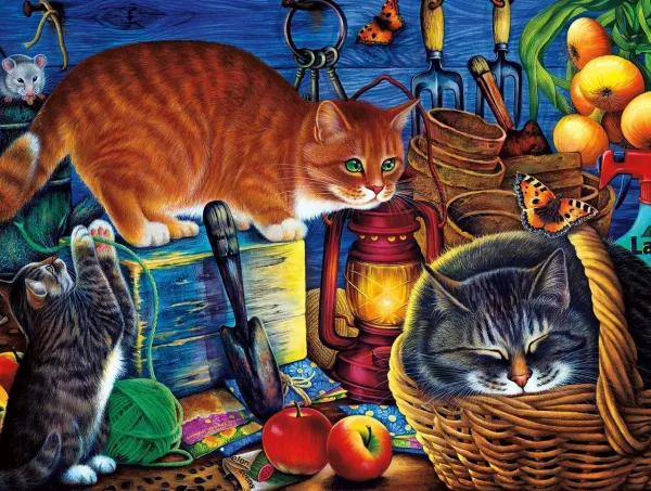 Potting Shed Cats - 750pc Jigsaw Puzzle by Buffalo Games
