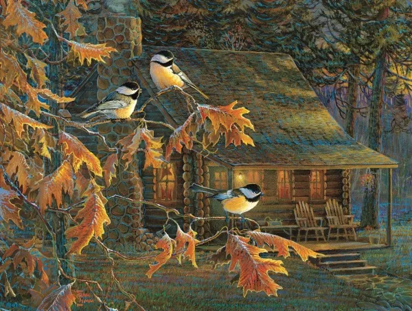 Cabin Chickadees - 500pc Jigsaw Puzzle By Sunsout