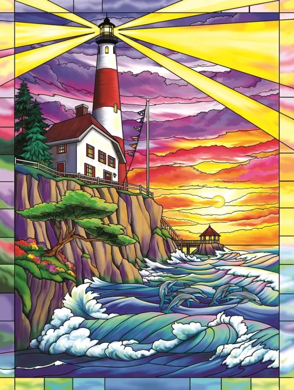 Dolphin Bay Lighthouse - 300pc Jigsaw Puzzle By Sunsout
