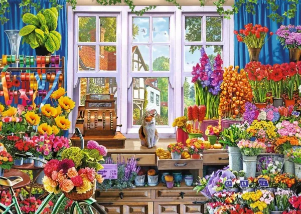 Flora's Flower Shoppe - 1000pc Jigsaw Puzzle By Falcon
