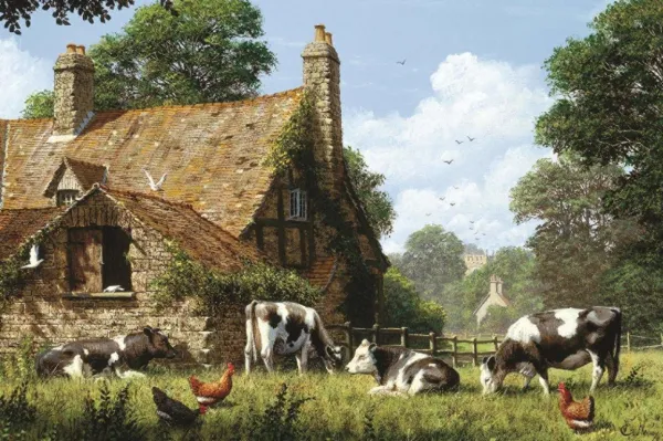 Cows at a Farm - 1500pc Jigsaw Puzzle By Jumbo