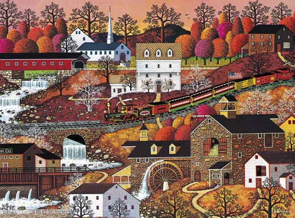 Charles Wysocki: Waterfall Valley - 1000pc Jigsaw Puzzle by Buffalo Games