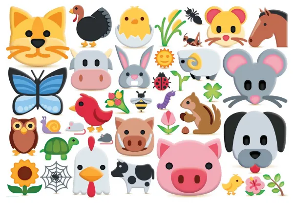 Emojipuzzle: Farm Animals - 100pc Jigsaw Puzzle by Eurographics
