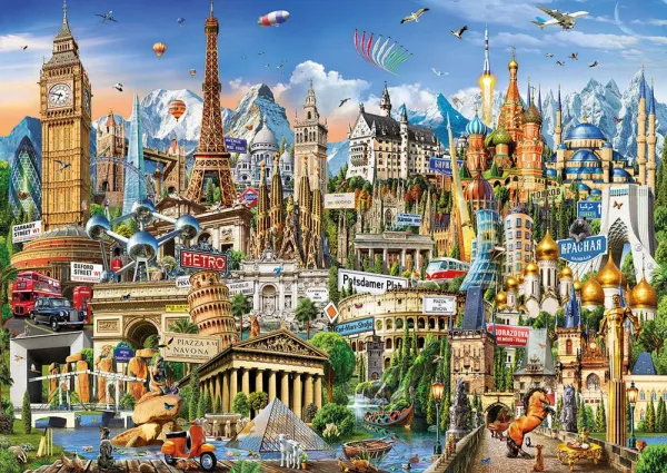 Europe Landmarks - 2000pc Jigsaw Puzzle by Educa