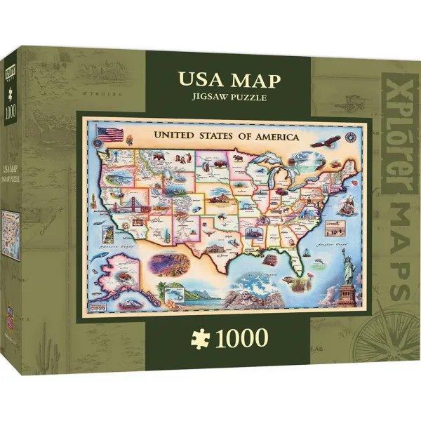 Xplorer: USA Map - 1000pc Jigsaw Puzzle By Masterpieces