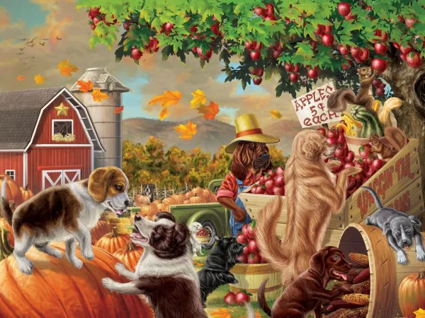 Harvest Market Hounds - 550pc Jigsaw Puzzle by Vermont Christmas Company