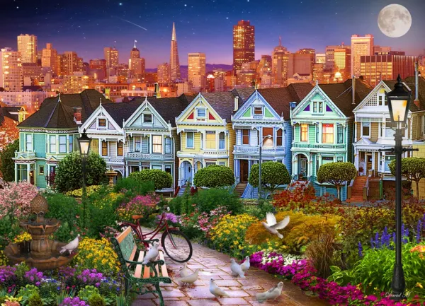 Painted Ladies of San Francisco - 1000pc Jigsaw Puzzle by Vermont Christmas Company