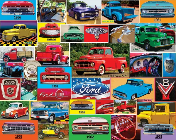 Classic Ford Pickups - 1000pc Jigsaw Puzzle By White Mountain