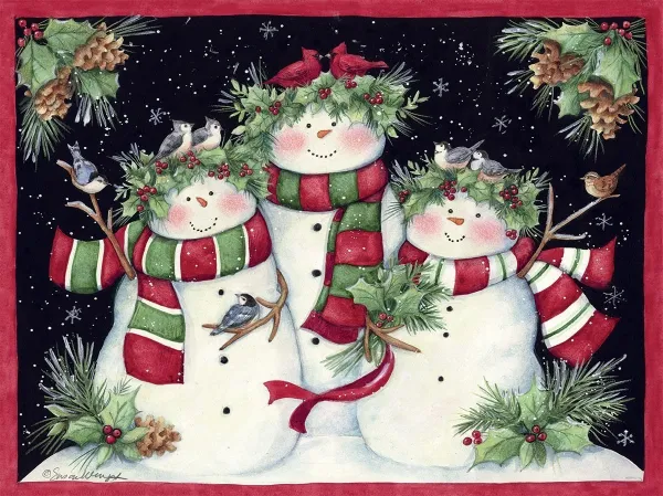 Snowmen Family - 500pc Jigsaw Puzzle by Lang