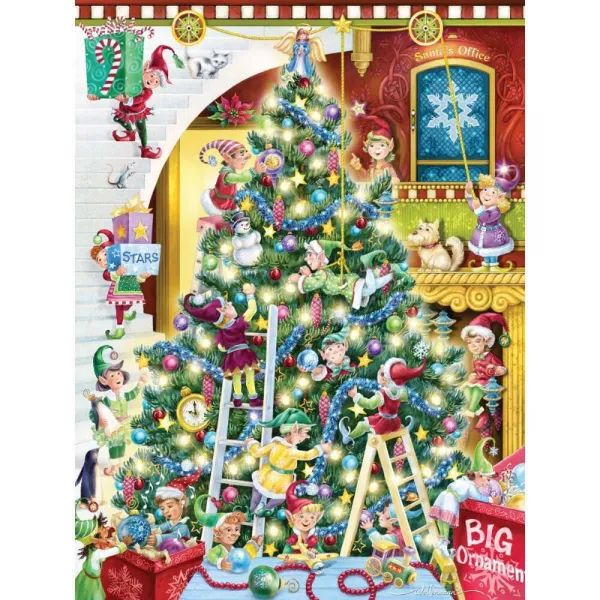 Trimming the Tree - 550pc Jigsaw Puzzle by Vermont Christmas Company