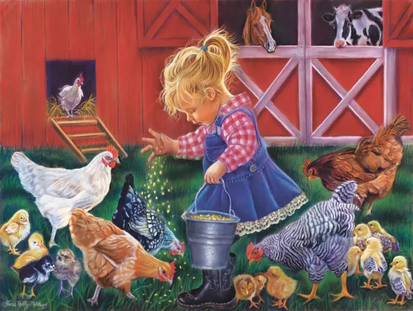 Little Farm Girl - 500pc Jigsaw Puzzle by Sunsout
