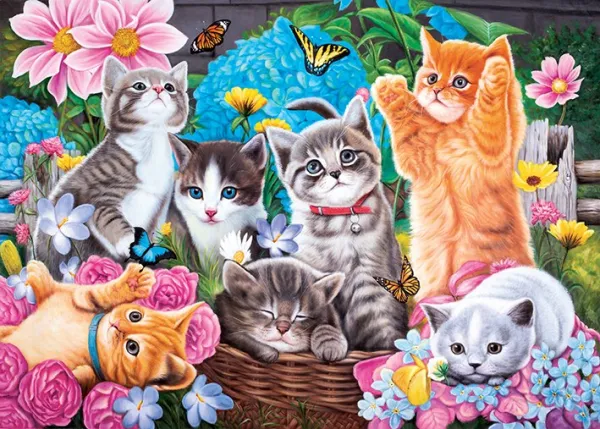 Playtime in the Garden - 1000pc Jigsaw Puzzle by Lafayette Puzzle Factory