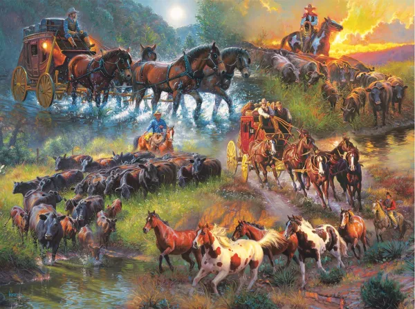 Wagon Trails - 1000pc Jigsaw Puzzle By Sunsout