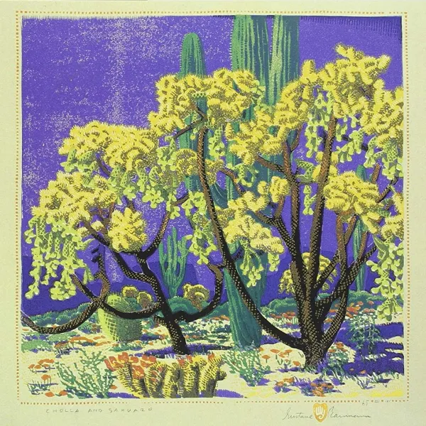 Baumann: Cholla and Sahuaro - 500pc Jigsaw Puzzle by Pomegranate