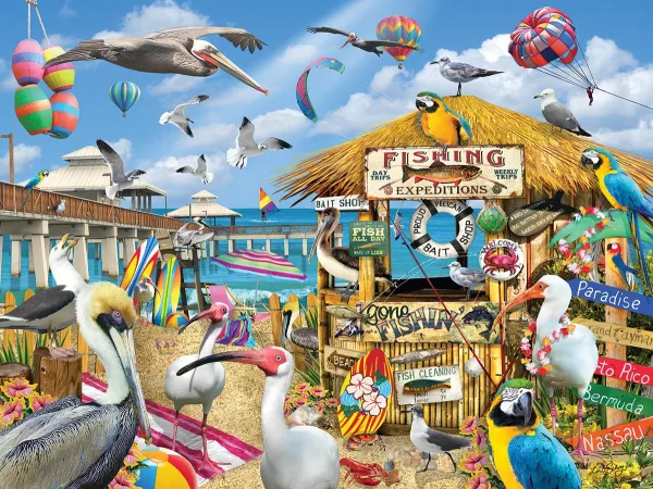 Pelican Paradise - 1000pc Jigsaw Puzzle By White Mountain