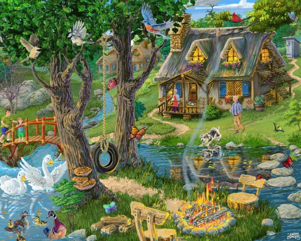 Lakeside Cottage - 1000pc Jigsaw Puzzle by Vermont Christmas Company