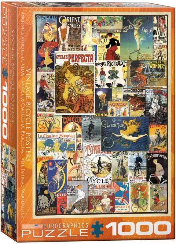 Bicycles Vintage Ads - 1000pc Jigsaw Puzzle by EuroGraphics