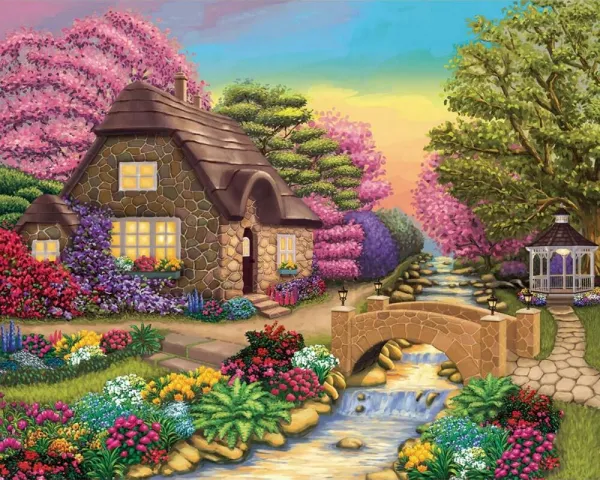 Dream Cottage Retreat - 1000pc Jigsaw Puzzle by Lafayette Puzzle Factory