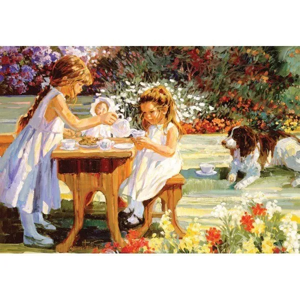 Flower Tots: Tea For Four - 500pc Jigsaw Puzzle by Holdson